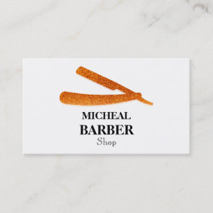Einfache Razor Gold Blade Barber Business Card Visitenkarte
