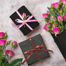 Einfache realistische Burlap Rustikal Black Grau K Geschenkpapier Set