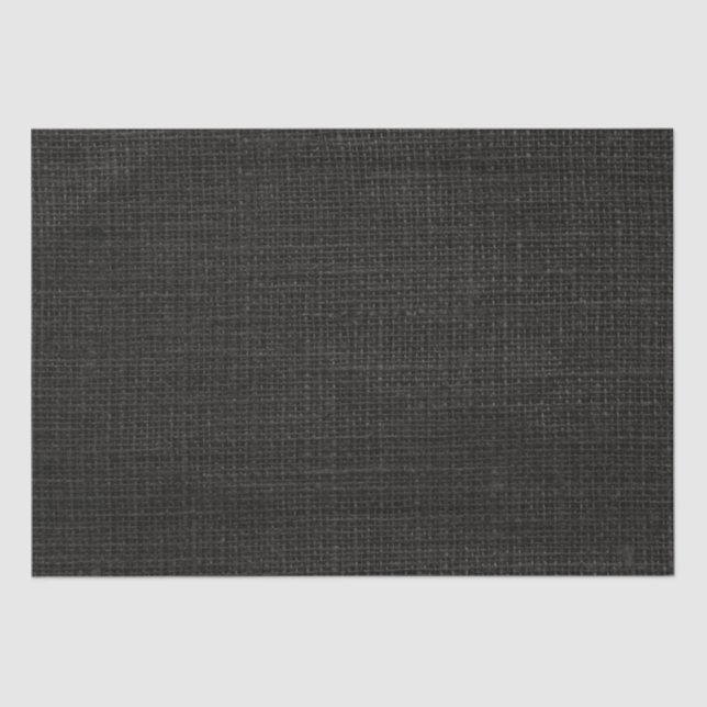 Einfache realistische Burlap Rustikal Black Grau K Seidenpapier (Vorderseite)