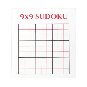 Einfache Red 9x9 Sudoku Template Editor Notizblock