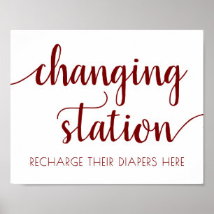 Einfache Red Changing Station Candy Apple Event Poster