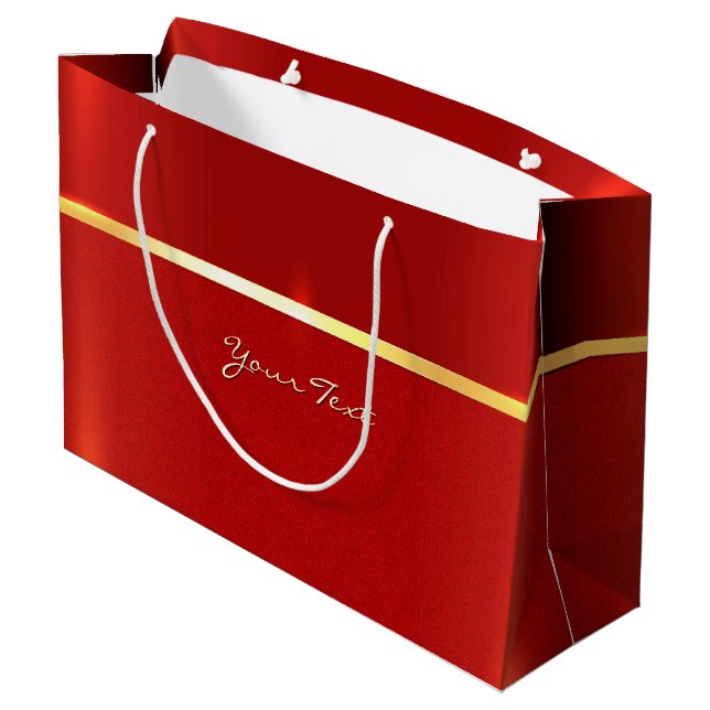 Einfache Red Gift Bag Große Geschenktüte (Rückseite Schrägansicht)