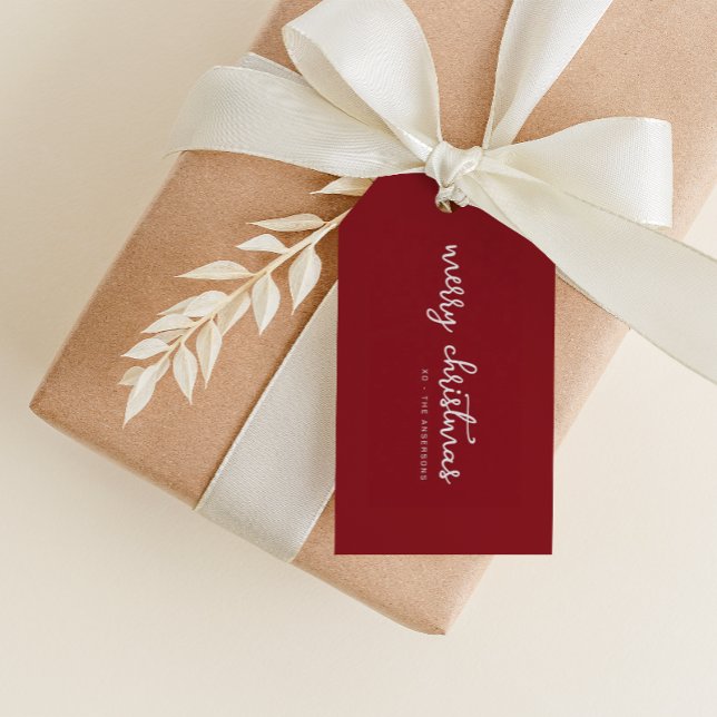 Einfache Red Mercury Christmas mit Individuelle Na Geschenkanhänger (Von Creator hochgeladen)