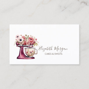 Einfache Red Mixer Blume Bakery Business Card Visitenkarte