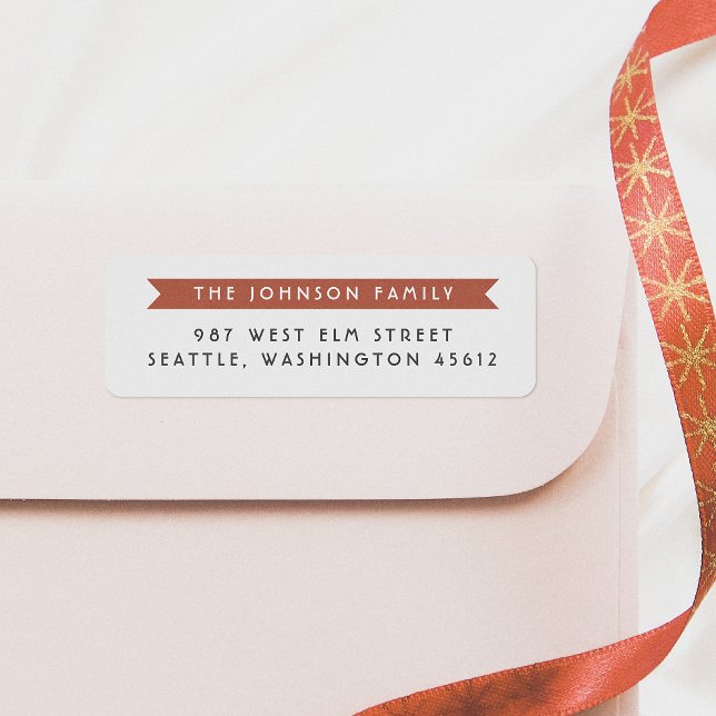 Einfache Red Ribbon Banner und Familienname (Von Creator hochgeladen)