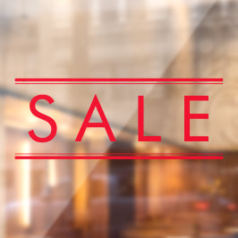 Einfache Red SALE Store Rabattangebote Fensteraufkleber