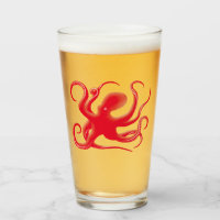 Einfache Red Vector Art Octopus Silhouette
