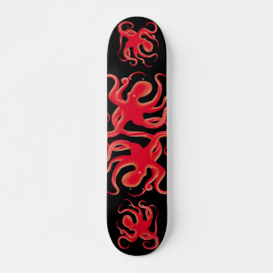 Einfache Red Vector Art Octopus Silhouette Skateboard