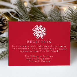 Einfache Red Wedding Snowflake Begleitkarte