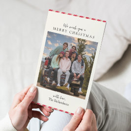 Einfache Red White Strip Candy Cane Weihnachtskart Einladung