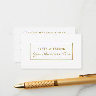 Einfache Referenzkarte für White & Gold Foil Effec Begleitkarte