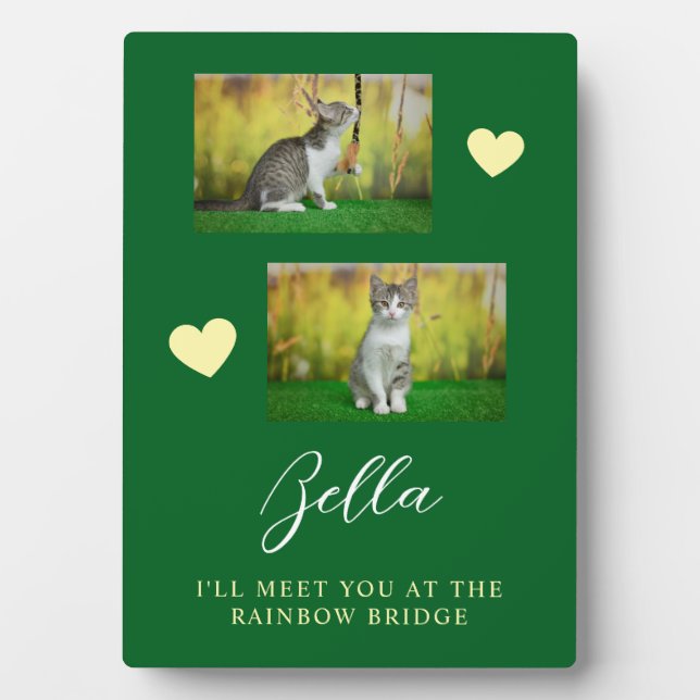 Einfache Regenbogenbrücke Katzen-Gedenkstätte Fotoplatte (Vorderseite)