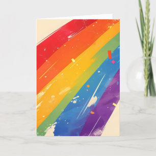 Einfache Regenbogenfarben Feiertagskarte