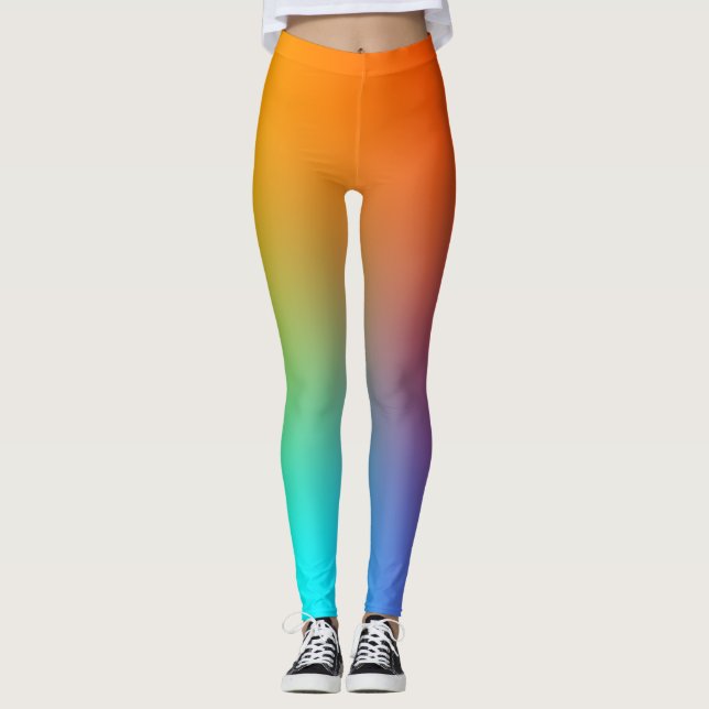 Einfache Regenbogenfarben Leggings (Vorderseite)