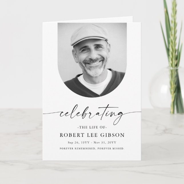 Einfache Reihenfolge der Dienstbeerdigung Karte (Vorderseite)