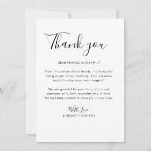 Einfache reine Typografie Moderne Minimalistische  Dankeskarte