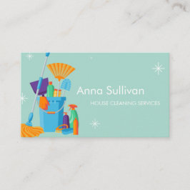 Einfache Reinigungsdienste für Grüne Häuser Visitenkarte