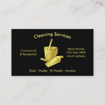 Einfache Reinigungsdienste Schwarz und Gold