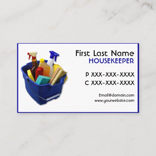 Einfache Reinigungsversorgungs-Visitenkarten Visitenkarte (Vorderseite)