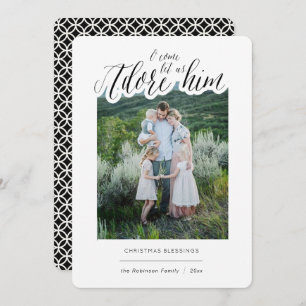 Einfache religiöse Adore Ihm Weihnachtskarte Einladung