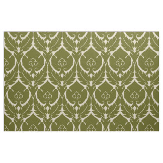 Einfache Renaissance-Damaske, Olive Green auf Elfe Stoff