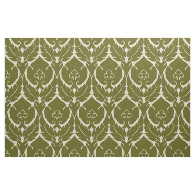 Einfache Renaissance-Damaske, Olive Green auf Elfe Stoff (Fat Quarter (45,7 x 55,9 cm))