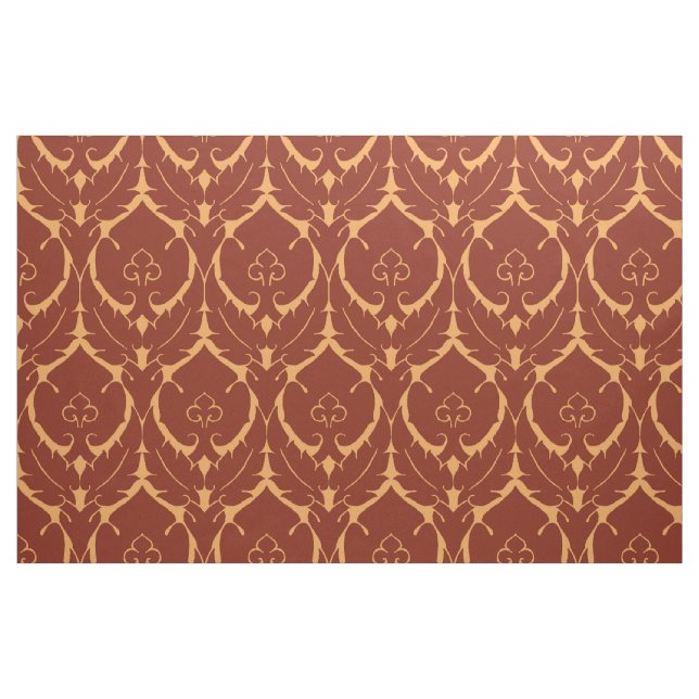 Einfache Renaissance-Damaske, rot an Tawny Stoff (Fat Quarter (45,7 x 55,9 cm))