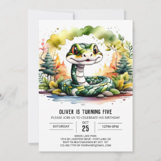 Einfache Reptilien Party Geburtstag Einladung