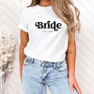 Einfache Retro-Boho-Typografie   Braut T-Shirt