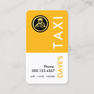 Einfache Retro-Gelbe-Taxi-Layer Visitenkarte