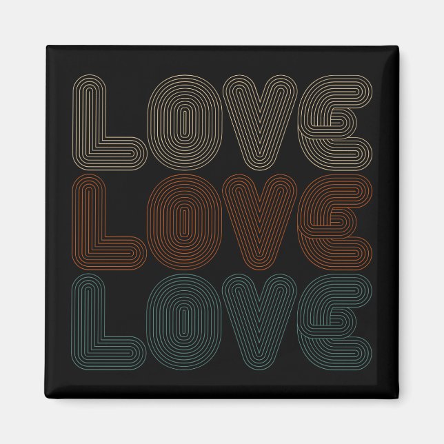 Einfache Retro-Liebe Typograph Valentine | Magnet (Vorne)