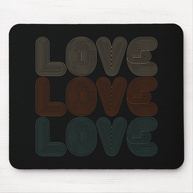 Einfache Retro-Liebe Typograph Valentine | Mousepa Mousepad (Vorne)