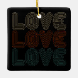 Einfache Retro-Liebe Typograph Valentine | Ornamen Keramikornament