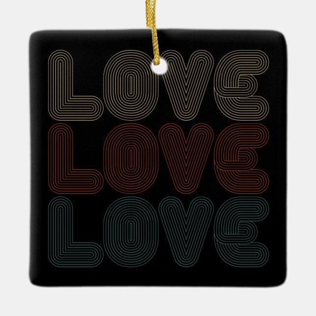 Einfache Retro-Liebe Typograph Valentine | Ornamen Keramikornament (Vorderseite)
