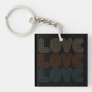 Einfache Retro-Liebe Typograph Valentine Schlüss Schlüsselanhänger