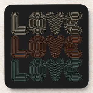 Einfache Retro-Liebe Typograph Valentine   UNTERSE Getränkeuntersetzer