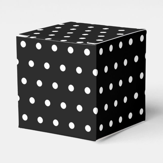 Einfache Retro Polka Dot Schwarz und Weiß Geschenkschachtel (Vorderseite)