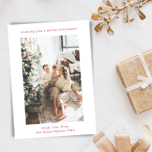 Einfache Retro Schreibmaschine 2 Vertikales Foto W Feiertagskarte