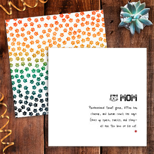 Einfache Retro-Sonnenuntergangs-Katzenpfoten-Lusti Karte