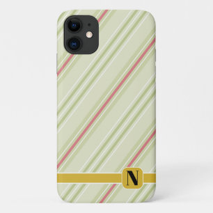 Einfache Retro-Streifen l Initial l Grün Case-Mate iPhone Hülle