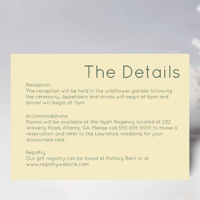 Einfache Retro-Strohgelbe Hochzeitskarte RSVP Karte (Von Creator hochgeladen)