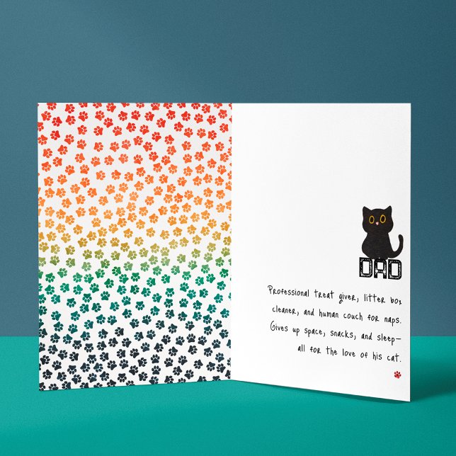 Einfache Retro Sunset Cat Paws Funny Black Cat Vat Karte (Von Creator hochgeladen)