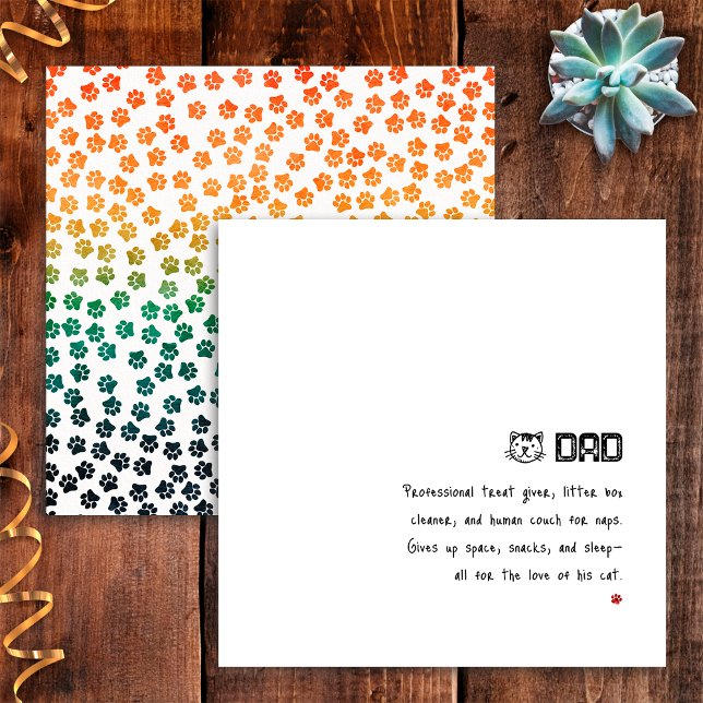 Einfache Retro Sunset Chat Paws Funny Cat Vater Ca Karte (Von Creator hochgeladen)