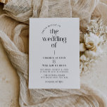 Einfache Retro-Typografie Einladung<br><div class="desc">Moderne,  einfache Minimalistische Schwarz-Weiß-Einladungen für Hochzeiten</div>
