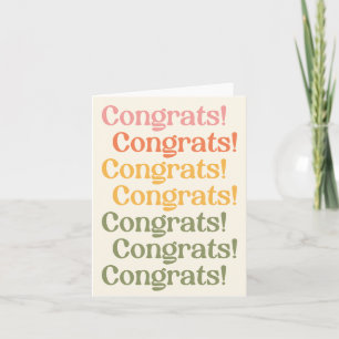 Einfache Retro-Typografie Gratulation Gelb und Grü Karte