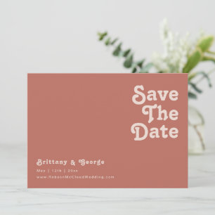 Einfache Retro-Vibes   Alte horizontale Rose Save The Date