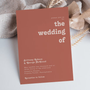 Einfache Retro-Vibes   Alte Rose Die Hochzeit von Einladung