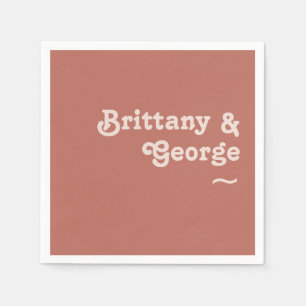 Einfache Retro-Vibes   Alte Rose Hochzeit Napkins Serviette