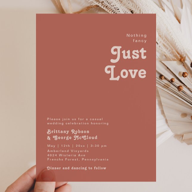Einfache Retro Vibes Alte Rose Nichts Extravagante Einladung (Von Creator hochgeladen)