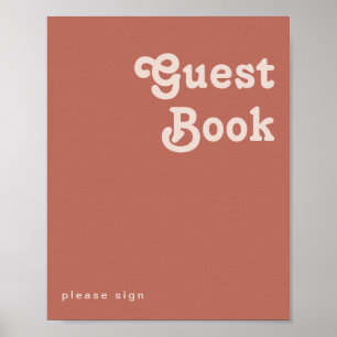 Einfache Retro-Vibes Gästebuch-Signatur in Altro Poster